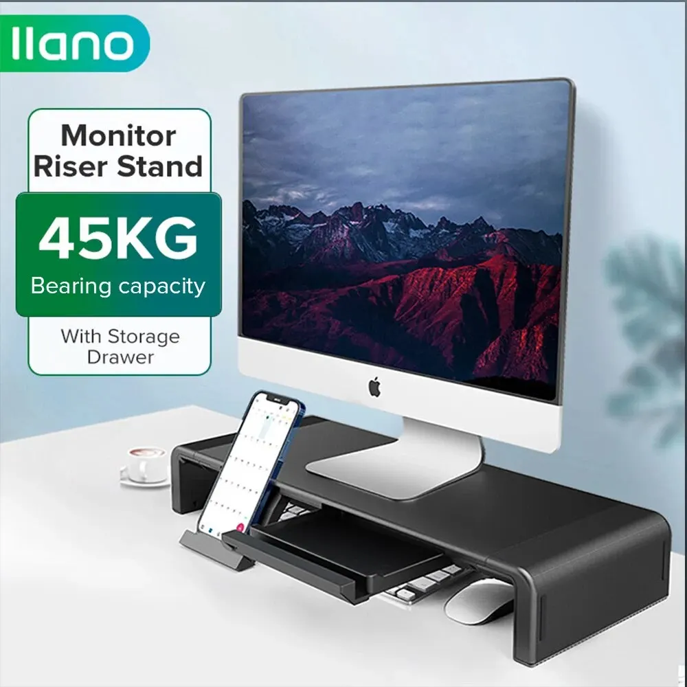 Llano Ergonomischer Desktop-Monitorständer, Computerständer, Monitor-Riser, Laptop-Desktop-Monitorständer Image