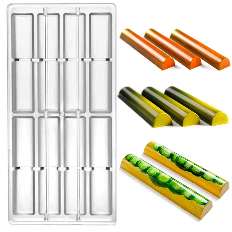 1Pcs Schokolade Form Polycarbonat Zylindrischen Streifen Kugel Form Süßigkeiten Süßwaren Form Bäcker Pfannen Tabletts Backen Gebäck Werkzeuge Image