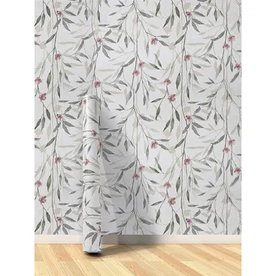 Blumentapete zum Abziehen und Aufkleben, selbstklebende Vinyl-Tapete, Design für Wände, Badezimmer, Image