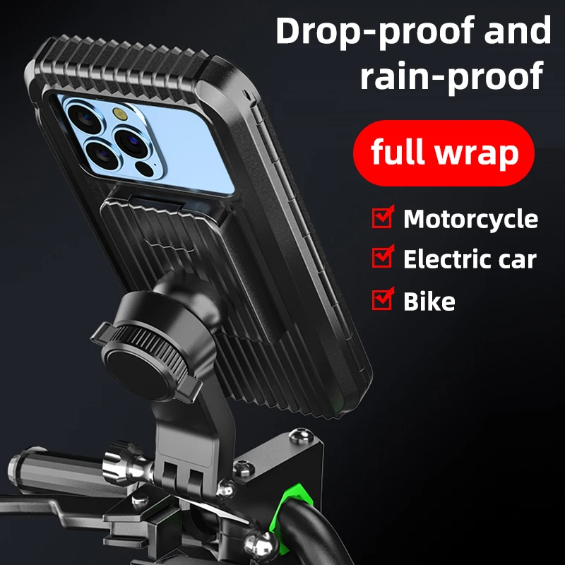 Wasserdichter Motorrad-Fahrrad-Handyhalter, unterstützt Universal, Fahrrad, GPS 360° ° Drehbarer, verstellbarer Motorrad-Handyhalter Image