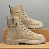 Herren High Top Freizeitstiefel Herbst und Winter Outdoor Anti-Rutsch-Komfort Arbeitskleidung Stiefel Mode vielseitige trendige Stiefel Herrenschuh