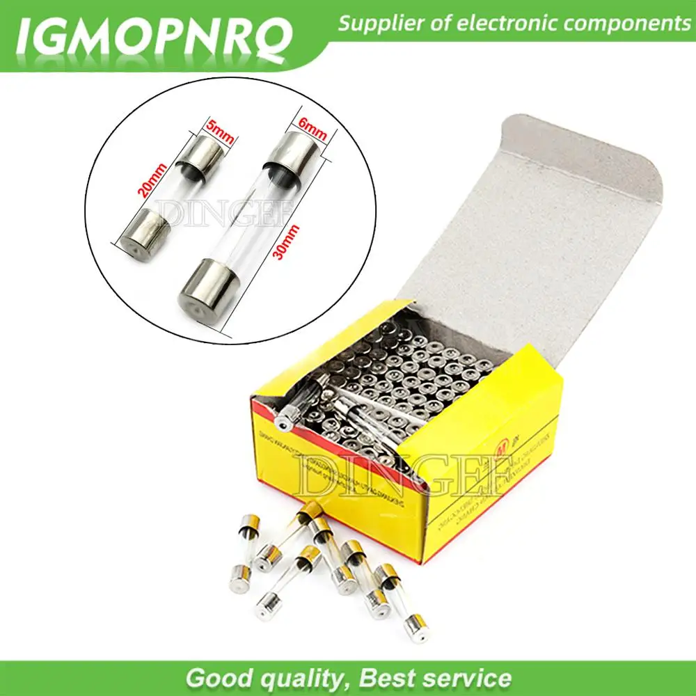 100PCS 5*20mm 6*30mm Flinke Glasrohr Sicherungen 5x20mm 6x30mm 250V 0,5A 1A 2A 3A 4A 5A 6A 8A 10A 15A 20A 25A 30A 0,75A AMP Sicherung Image