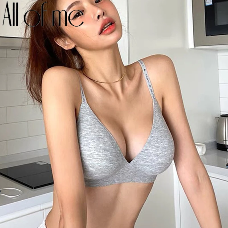 Nahtlose BHs für Frauen sexy Dessous Brief riemen Tops drahtlose Büstenhalter Push-up-Unterwäsche tief v intim iert u zurück Bra lette Image