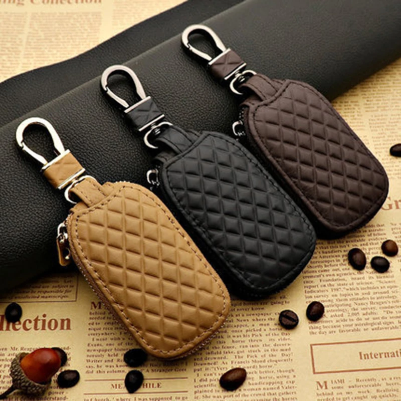 1Pcs Leder Schlüssel Halter Minimalistischen Schlüsselbund Fall Brieftasche Schlüssel Lagerung Fall Schlüssel Schutz Große-kapazität Multifunktionale Schlüssel Tasche Image