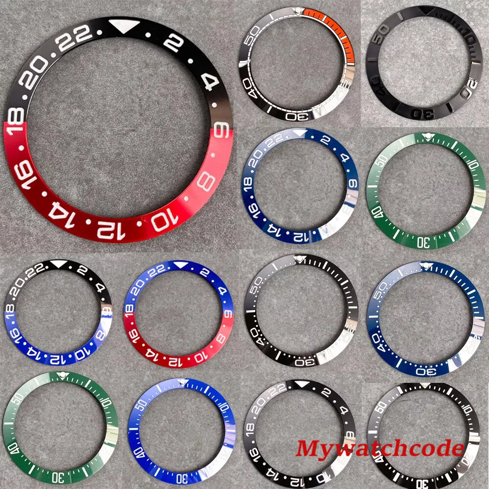 39,8 mm x 31,6 mm Tandorio schwarz grün Keramik-Lünetteneinsatz Ersatz für 43 mm SEA Yacht Herrenuhr Zubehör Gehäusering
