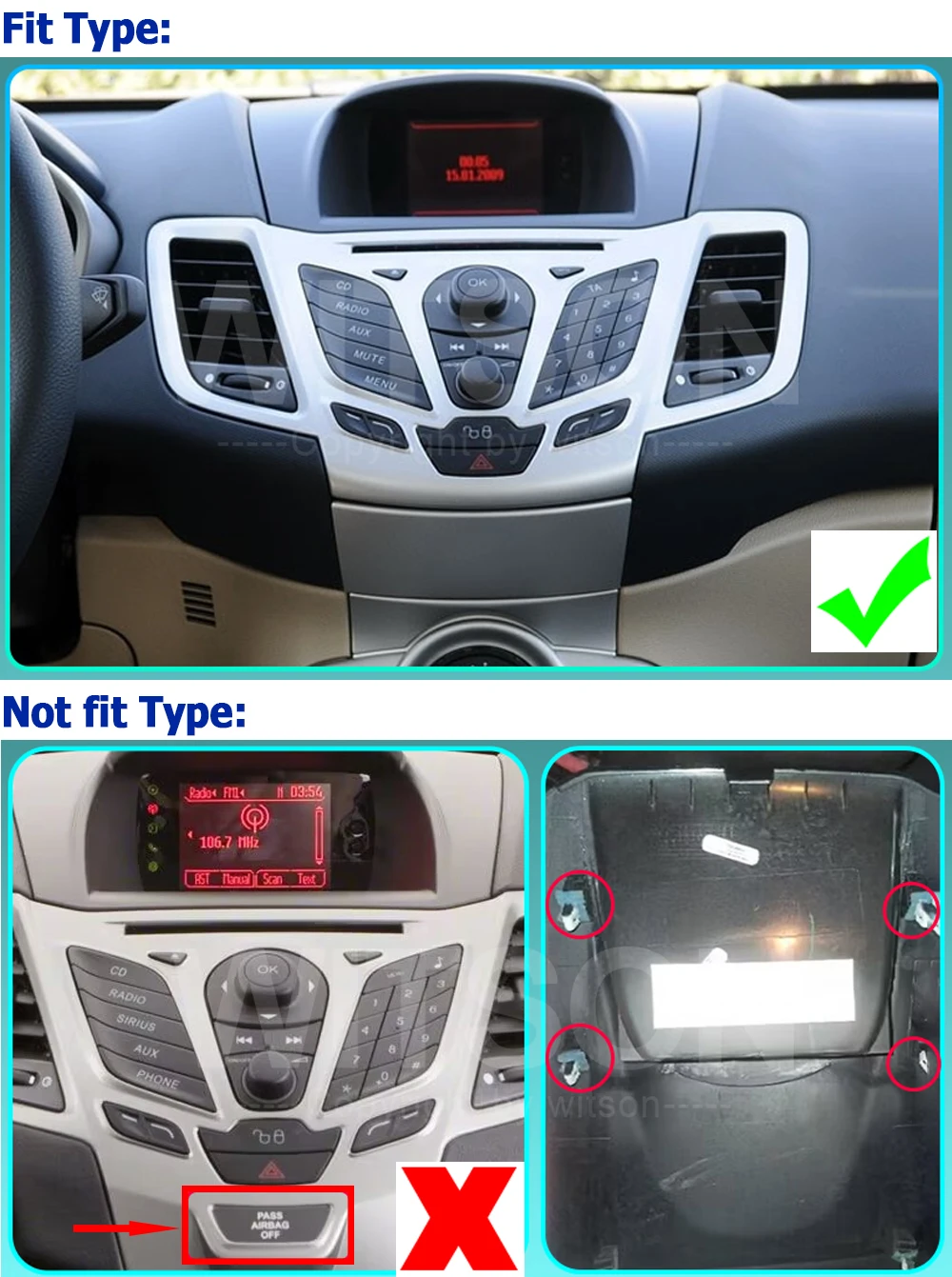 7 "Android Auto Radio Multimedia Stereo GPS Für Ford Fiesta MK7 2009-2017 CarPlay Player Image