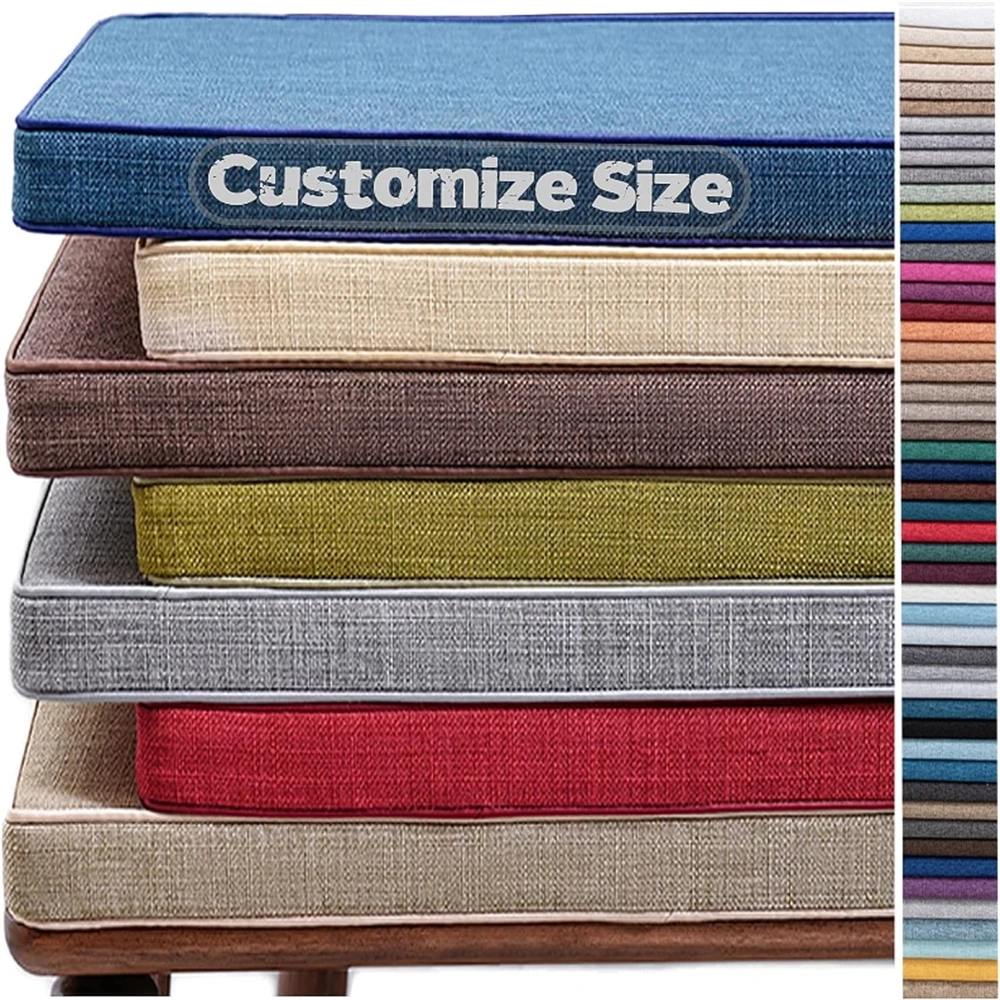 5 cm dickes Sitzkissen für Sitzbank mit doppelter Paspelierung, lange Matratze, individuelles Sofa-Stuhl-Sitzpolster, Garten-Cojines-Erkerfensterpolster, Schaukeln