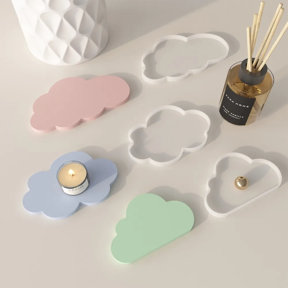 Wolken form Silikon becher Matte Form DIY Epoxidharz Gips Lagerung Tablett Form kreative Home Desktop Dekoration Untersetzer Herstellung Image