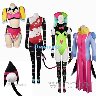 Fizzarolli Cosplay Overalls Schwanz Kostüm Cartoon Helluva Cosplay Boss Disguise Outfits Frauen Image