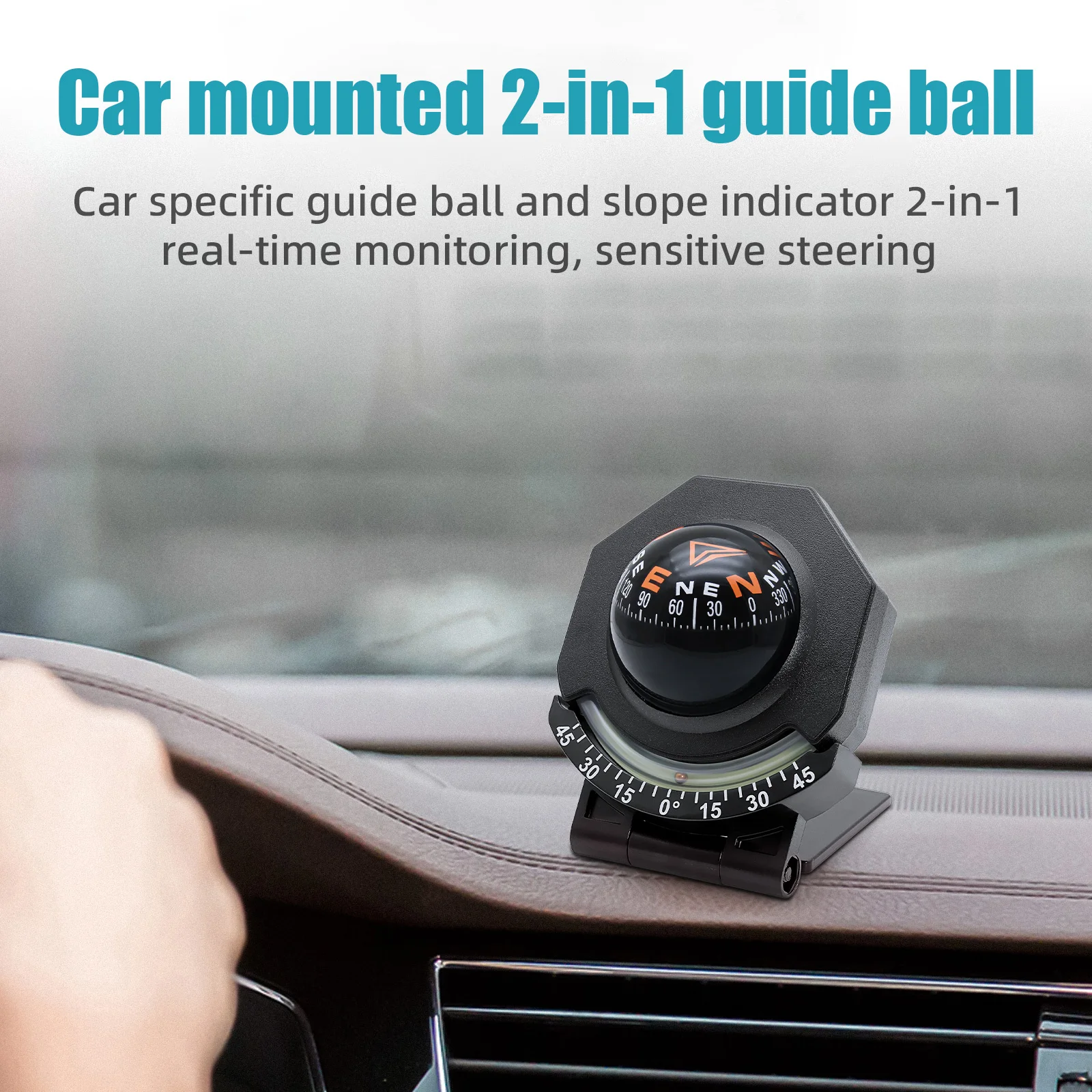 Outdoor-Auto Kompass 2in 1 Neigung messer Marine wasserdichten Kompass für Boot LKW Überleben geologischen Kompass Navigator im Wald Image