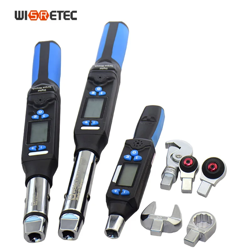 Hohe Präzision Einstellbare Elektronische Digitale Torque Wrench Austauschbar 1,5-340nm Einsatz Toos Offenen Ring Ratsche Kopf 1/4 1/2 Image