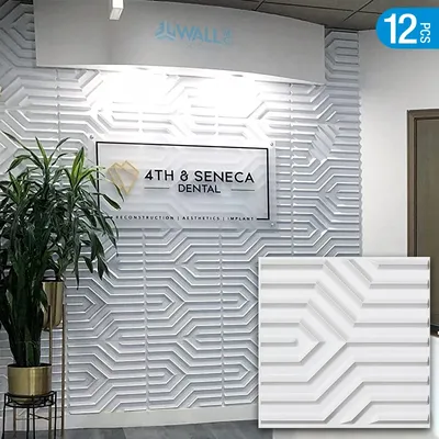 12 stücke 50cm 3D wand panel Fensterläden linien 3D wand aufkleber kunst tapete wandbild diamant Image