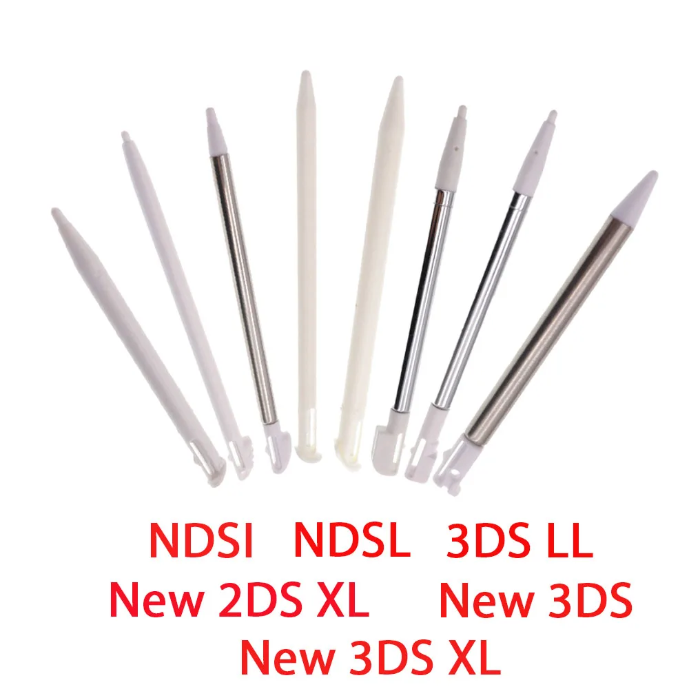 1 stücke weiß für nintendo 2ds 3ds neue 2ds neue 3ds xl ll für ndsl ndsi metall teleskop stift kunststoff stylus touch screen pen Image