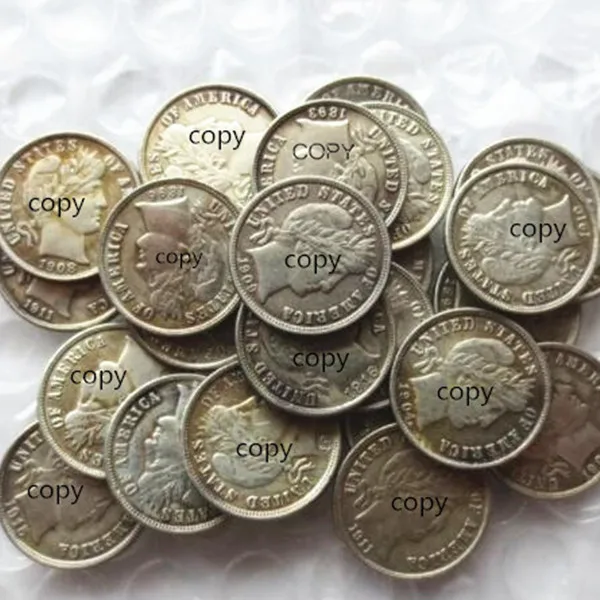 UNS EINE Reihe Von (1892-1916)P/S/O 65PCS Barber Dime Silber Überzogene Kopie Münze