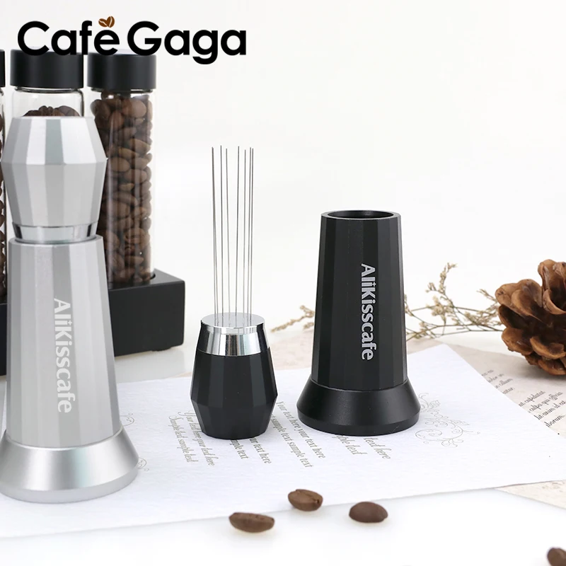 Kaffee Rührer Nadel Espresso Pulver Edelstahl Nadeln Verteiler Mit Ständer WDT Werkzeuge Barista Zubehör Cafe Werkzeuge Image