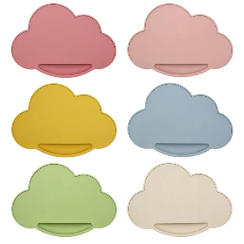 1pc Silikon wolken form Baby Tischset tragbares Tischset zum Füttern von Geschirr platten Kinder rutsch feste Platten matte Kinder geschirr Image