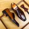 Qualität Männer Goodyear Rahmengenäht Schuhe Designer Marke Plattform Brogues Kleid Echtes Leder Braun Schnürsenkel Hochzeit Schuhe Größe 46