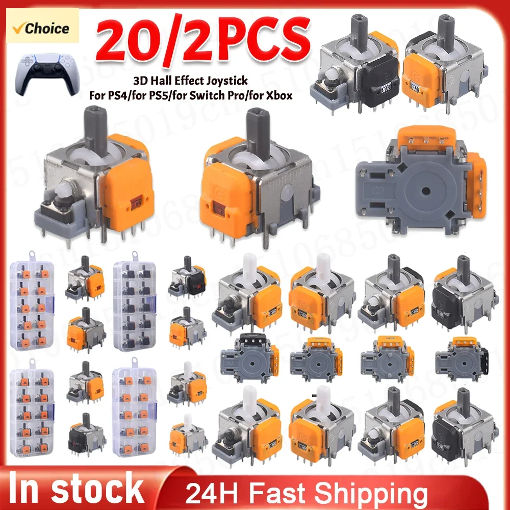 10-2 Stück 3D-Hall-Effekt-Joystick-Modul für Xbox/Switch/PS4/PS5-Reparaturteile Joystick-Modul-Controller ohne treibende Daumens tifte Image