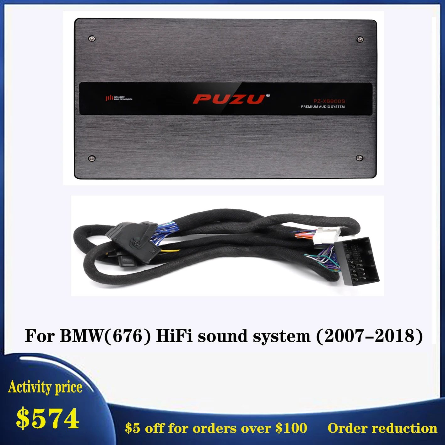 PUZU PZ-X6800S 6ch bis 10ch Premium Car Audio DSP Prozessor Eingebauter 8-Kanal-Verstärker Ausgangsleistung 500W RMS für BMW, Hyundai-Kia Image