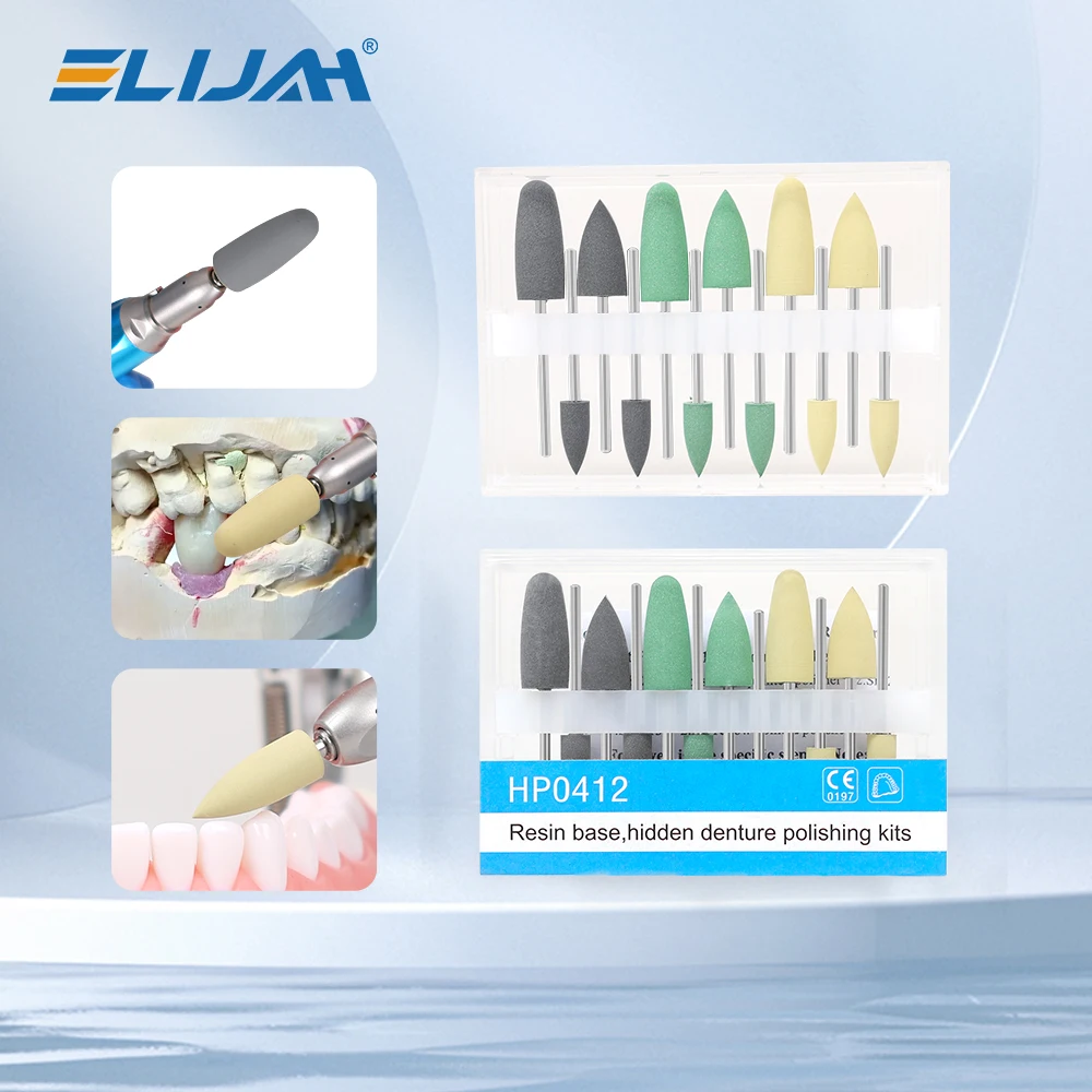 HP0412 12 teile/satz Dental Harz Basis Versteckte Prothese Polieren Kits für Niedrige Geschwindigkeit Contra Winkel Handstück Denspay Zahnmedizin Werkzeuge Image