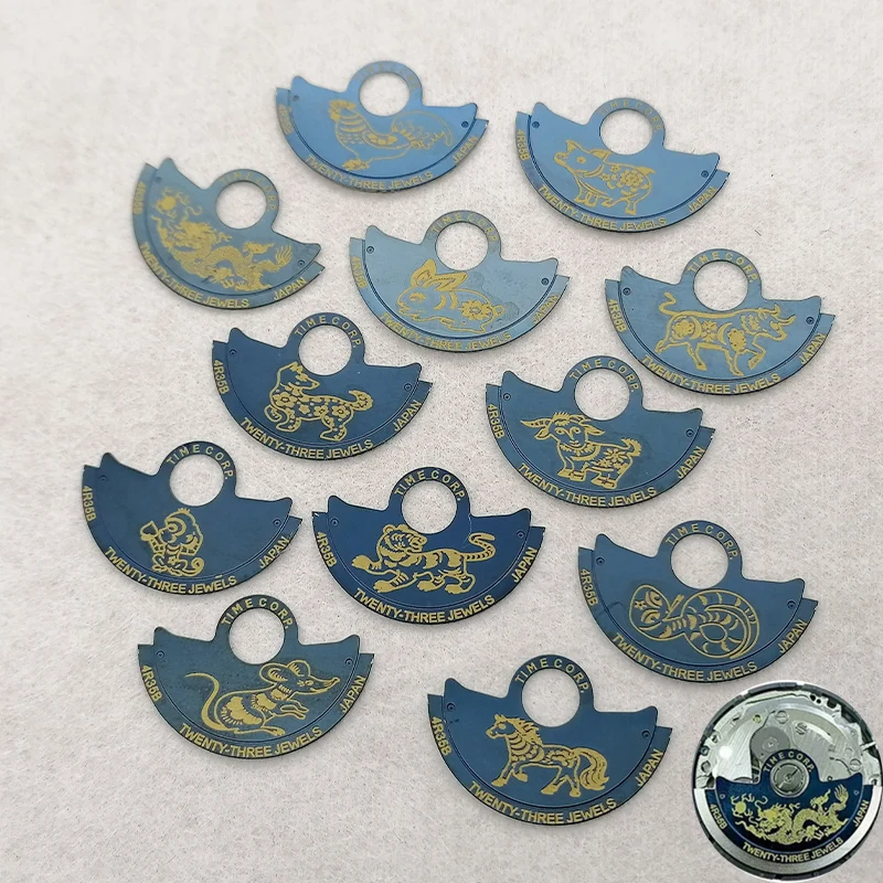 Blauer NH35A NH36 automatischer Hammerrotor-Metall-Patch, passend für NH35 NH36 4R35 4R36 7S Uhrwerk SKX007 Uhr Zodiac Repair Guard Parts Image