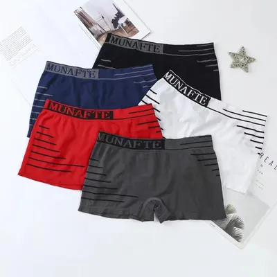 Herren-Boxershorts und Unterhosen mit Stretch-Mitteltaille, atmungsaktive Slips, Unterwäsche, Image