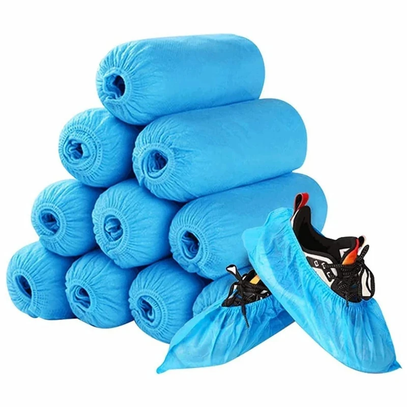 Einweg-Schuh überzüge rutsch feste 100-teilige Schuh überzüge aus wasserdichtem Vlies in Einheits größe für die meisten Teppiche in Innenräumen