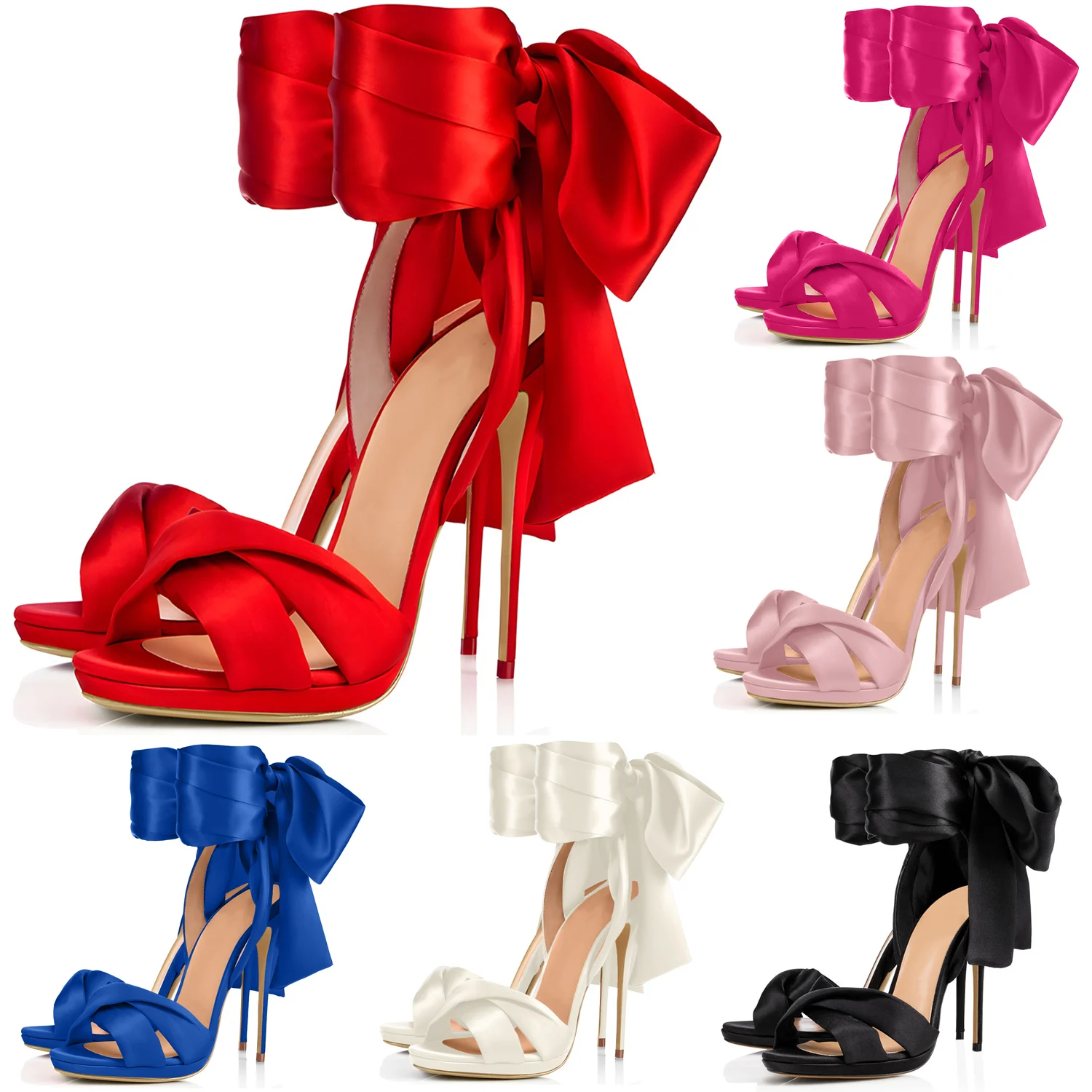 【Messen Sie Ihre Fußlänge vor der Bestellung.】Luxuriöse Damen-Stiletto-High-Heels mit Schnürung und Band, sexy Brautkleid-Schuhe 8-I-SL-1