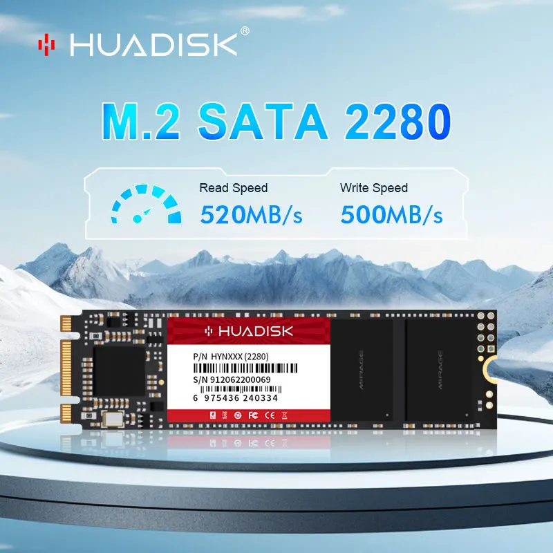 HUADISK M2 NGFF SSD Festplatte 128 GB 256 GB 512 GB 1 TB 2 TB M2 2280 SATA 3 Interne Solid State Drive Festplatte Für PC Image