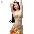 Danse Oriental Tanzen Kostüm Leistung Karneval Bh Gürtel Frauen Luxus Outfits Goldene Kleidung Östlichen Stil strass bh