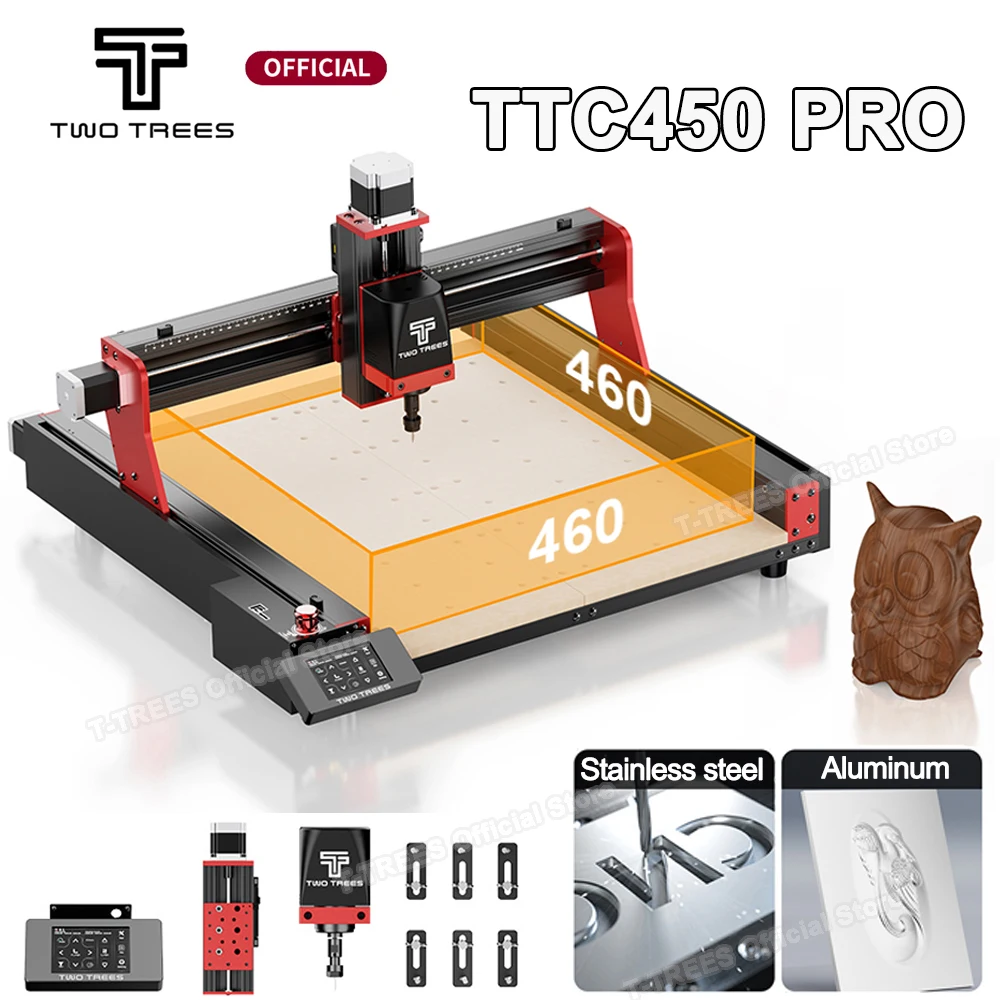 Twotree TTC450 Pro CNC-Fräser Lasergravurmaschine für Holz, Acryl, PCB, Edelstahl, Metall, CNC-Fräsmaschine Image
