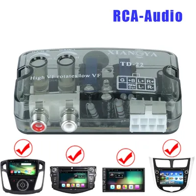 12V Lautsprecher pegel wandler Adapter RCA Stereo einstellbare Frequenz linie Universal RCA Line Image