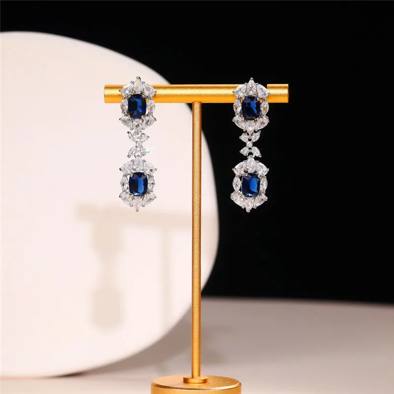 Huitan Roman Design weibliche baumeln Ohrringe brillante Zirkonia heißen trend igen Schmuck für Frauen Hochzeit Verlobung Ohr Ohrringe Image