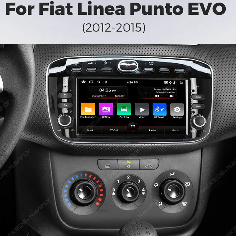 Autoradio 1 Din Android 13 Auto DVD-Player für Fiat/Linea/Punto Evo 2013-2016 Autoradio GPS Navigation Multimedia Stereo Audio BT intelligente systeme für autos carplay carplay für auto autoradio Image