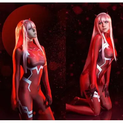 Weibliches Zero Two Cosplay-Kostüm Darling in the Franxx 02 Klaxosaur Princess 001 Zentai Halloween-Body für Erwachsene Image