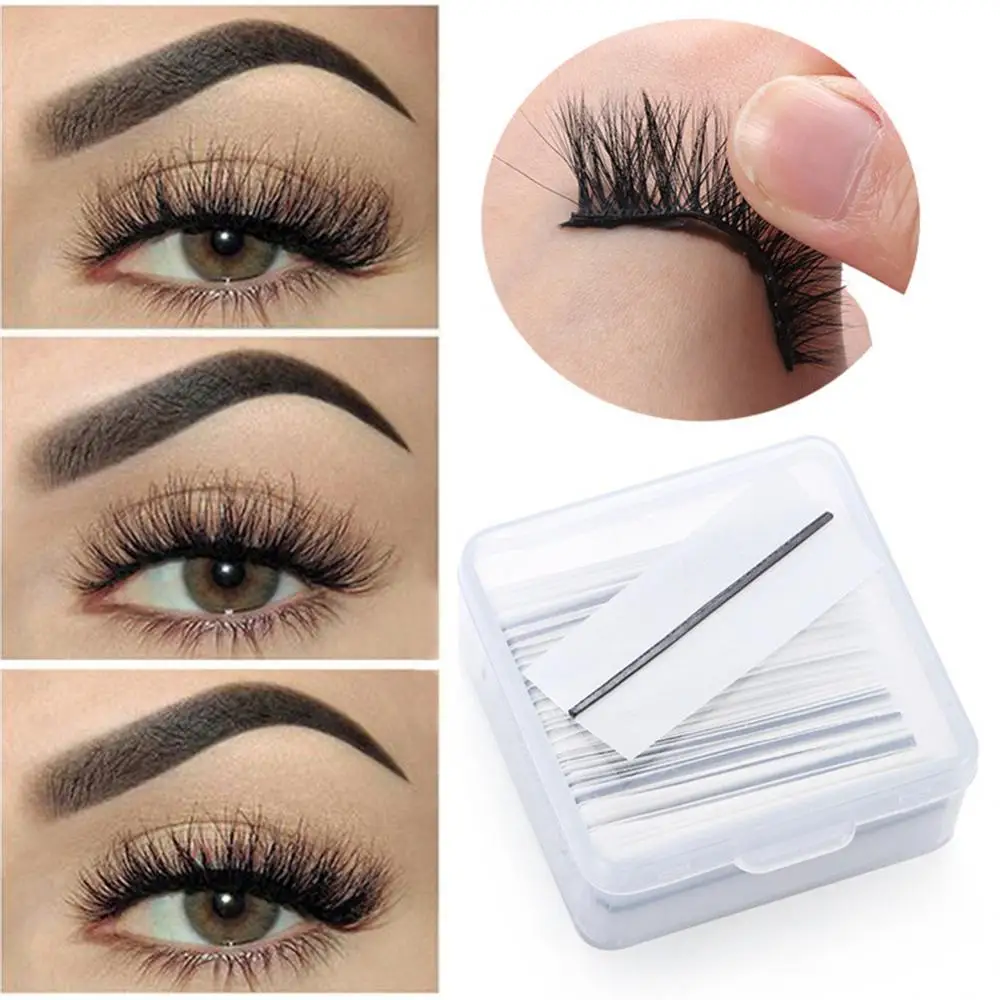 Wimpern klebestreifen wieder verwendbare selbst klebende kleber freie falsche Wimpern Make-up Assist Tool wasserdichtes schwarzes transparentes Wimpern weiches Klebeband Image