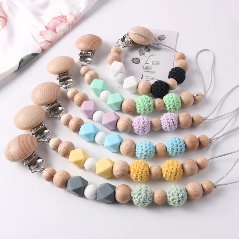 Baby Silikon Schnuller Kette Clips Halter Beißring Baby Spielzeug Dusche Geschenk Image