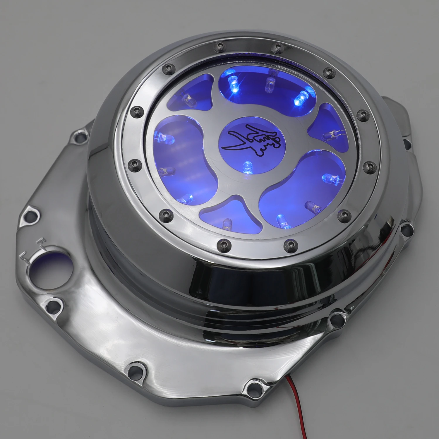 Motorrad Blaue LED Durchsichtige Motorkupplungsabdeckung Für Suzuki 1999-2022 GSX1300R Hayabusa B-king 2008-2009 Aftermarket Image