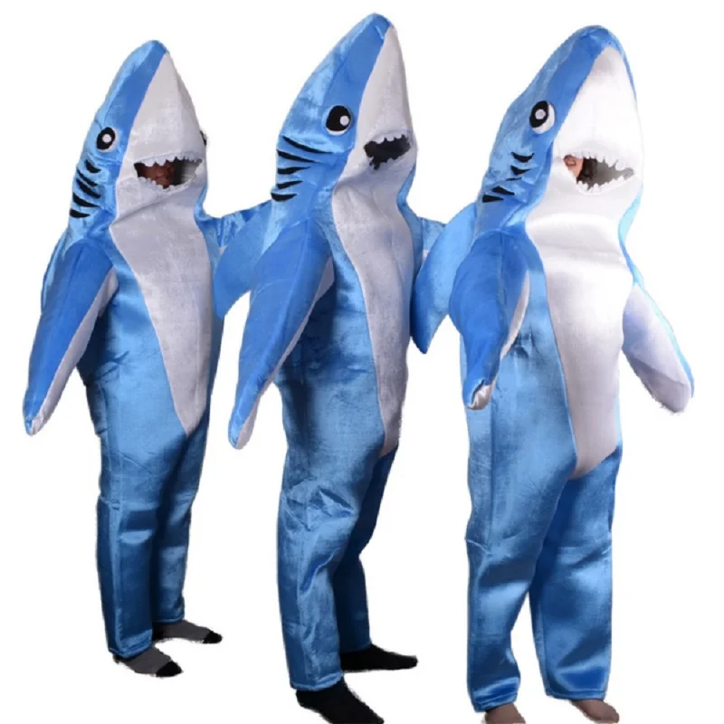 Blue Shark Kostüm lustige Meeres tier Cosplay Overalls Halloween Kostüme für Kinder und Erwachsene Image