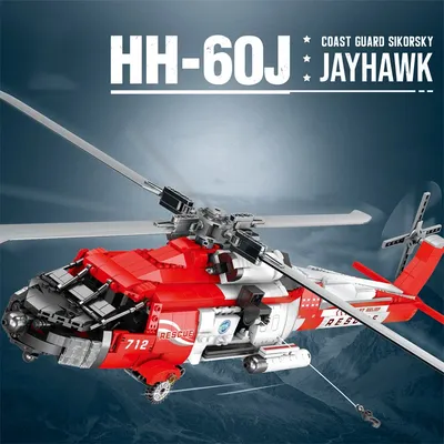 1093PCS HH-60J Black Hawk Hubschrauber Bausteine Diy Militär Küsten Hubschrauber Klassische Modell Image