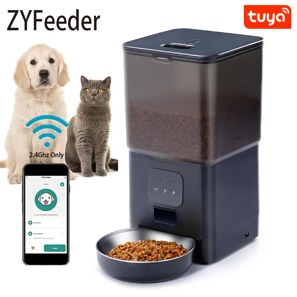 6L Smart WIFI Automatische Pet Feeder APP Steuerung Katzenfutter Spender Hund Automatische Feeder Pet Timing Stimme Schüssel für Haustiere Trockenfutter