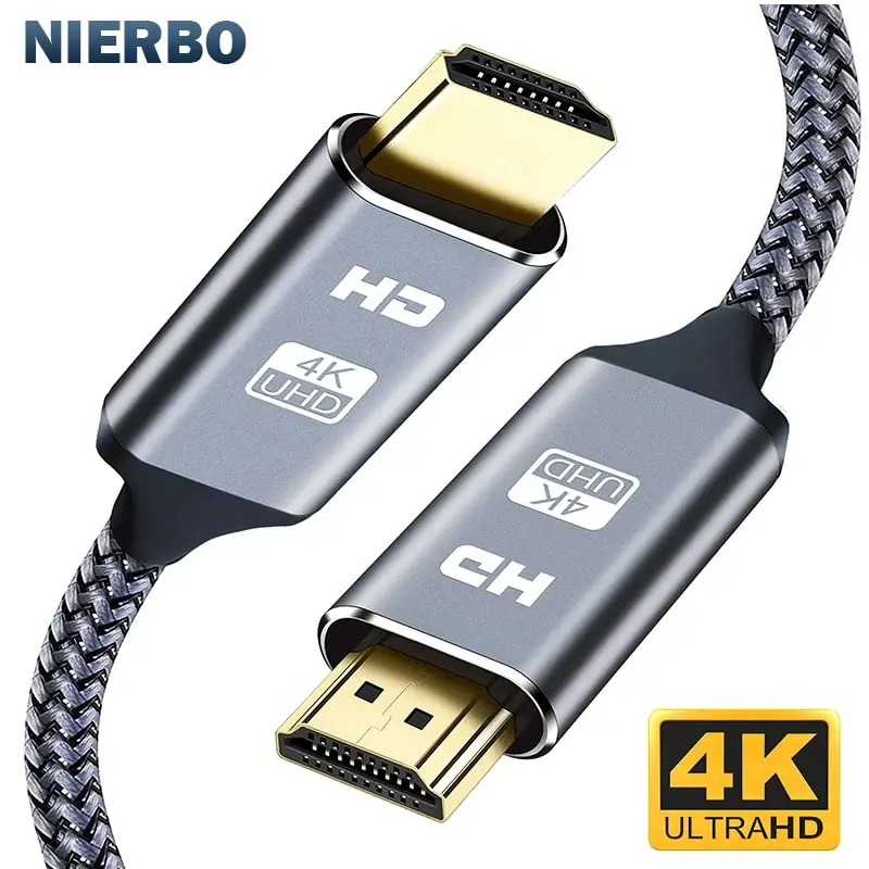 NIERBO HDMI-Kabel 2.0 4K-Kabel für PS4 PS3 Xbox Fire TV Stick Blue Ray Player HDR High Speed Ethernet 4K 60Hz Stecker 3FT 6FT 10FT Image