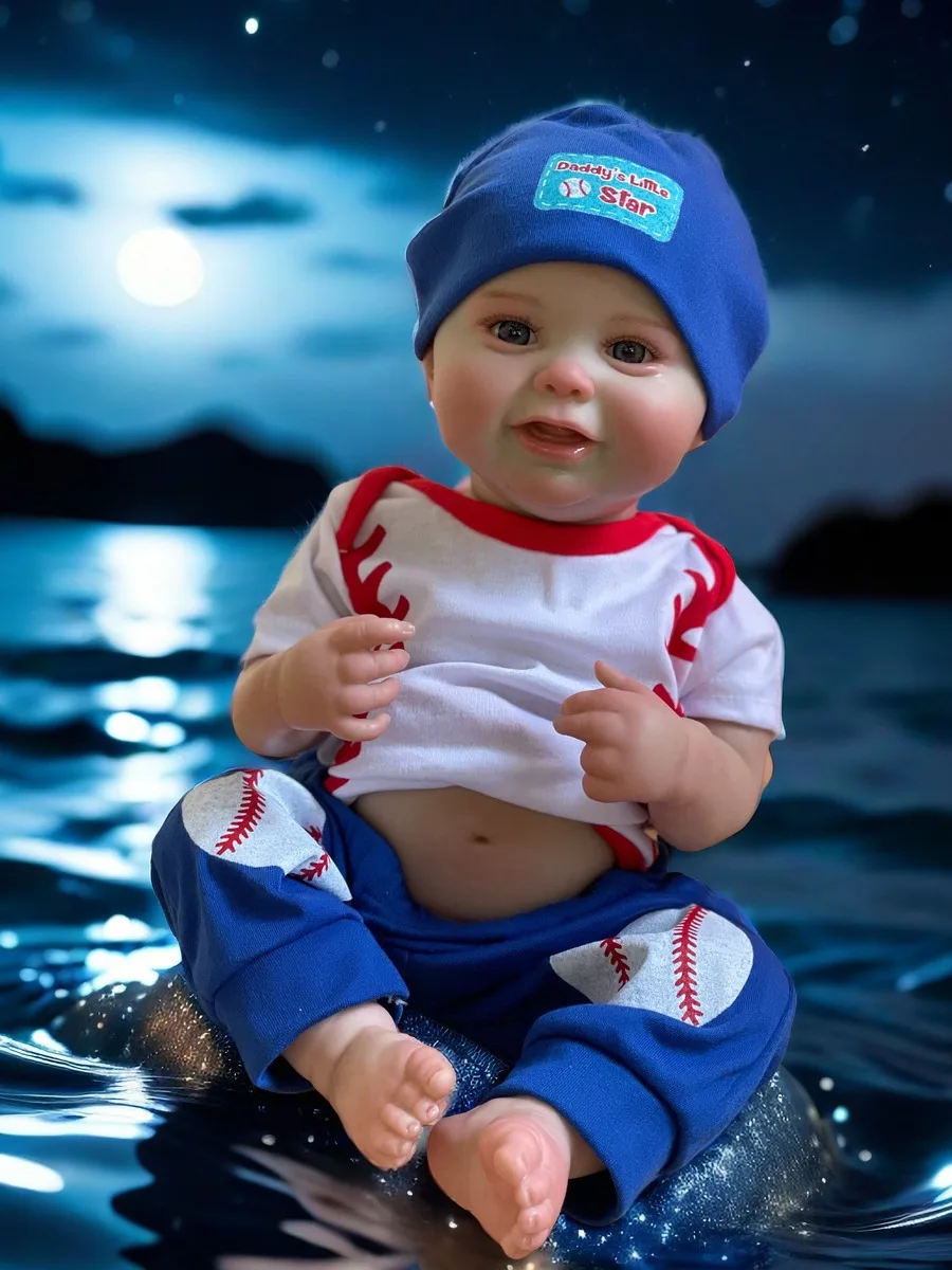 18-20 Zoll volle Silikon Glatze Reborn Puppe Junge handgemachte Neugeborene Puppe 3D bemalte Haut Bebe Reborn Puppe