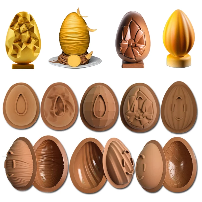 Große 3d zerbrechliche Osterei Überraschung Schokoladen formen Ostereier Schokolade Silikon formen Eierform für DIY Ostern Dekorationen Image