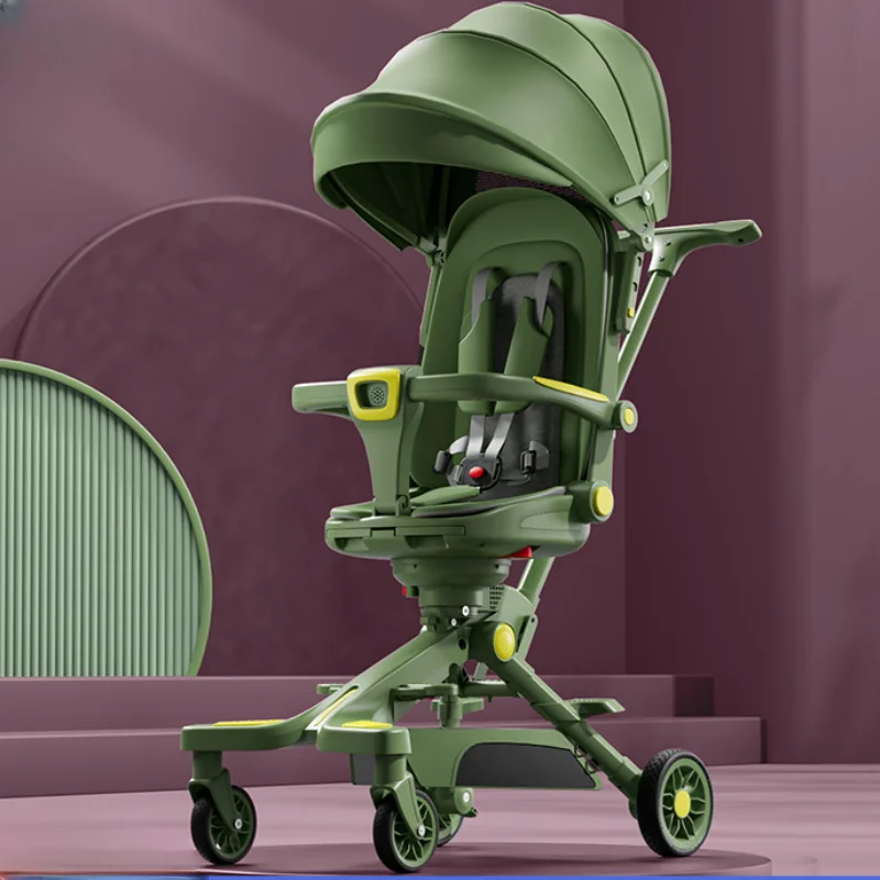 Neue Baby Kinderwagen multifunktions Zwei-weg Sitzen und Liegen baby pram Hoch ansicht Tragbare vier räder kinderwagen kinder warenkorb Image