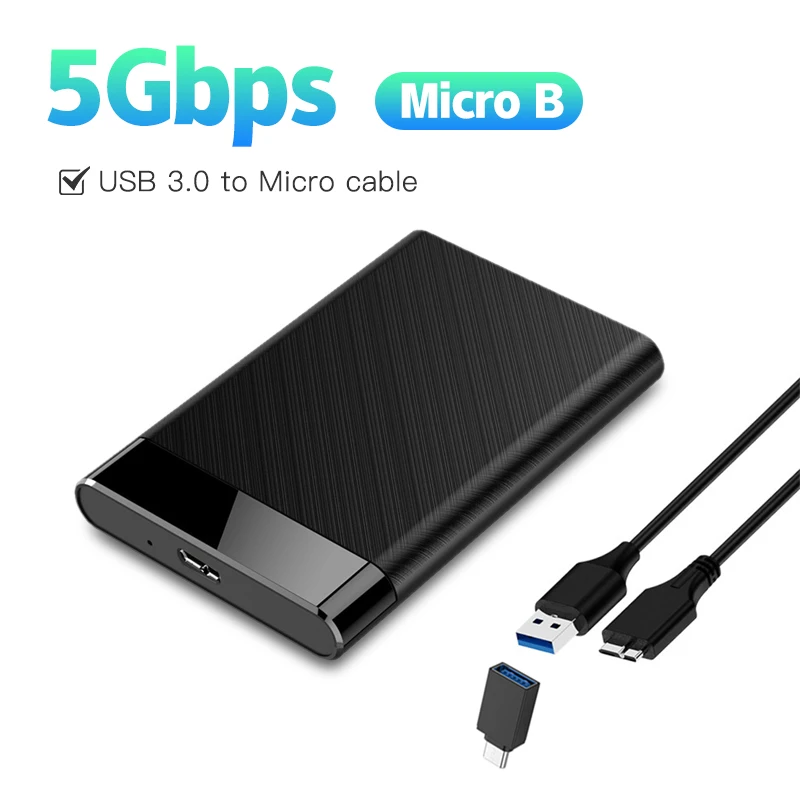 USB-3,0 hdd Gehäuse 2.5 "Sata externe Festplatte Gehäuse 2,5 Zoll SSD Hochgeschwindigkeits-Übertragung Unterstützung Fenster Mac Android Image
