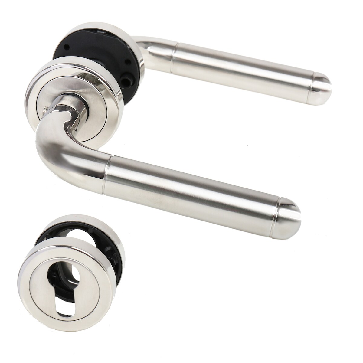 MS Beschläge Profilzylinder Türdrücker Mod.Julia Türbeschlag Rosettengarnitur Drückergarnitur Image