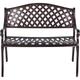 Beliani - Vintage Outdoor Garden Bench Brown Metal 2 Seater Armrests Staggia