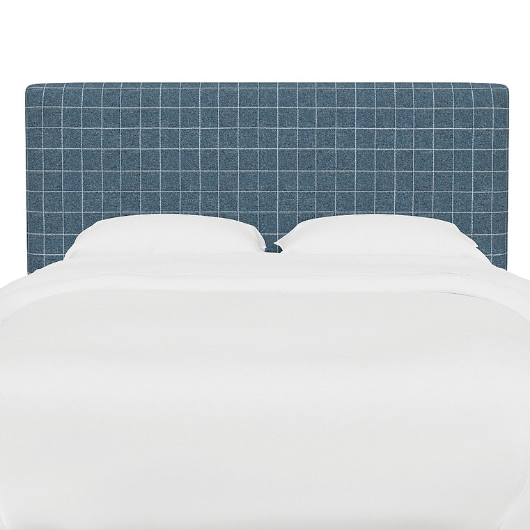 Vanessa Headboard - Rectangular, Rectangular/Windowpane Blue, King - Grandin Road