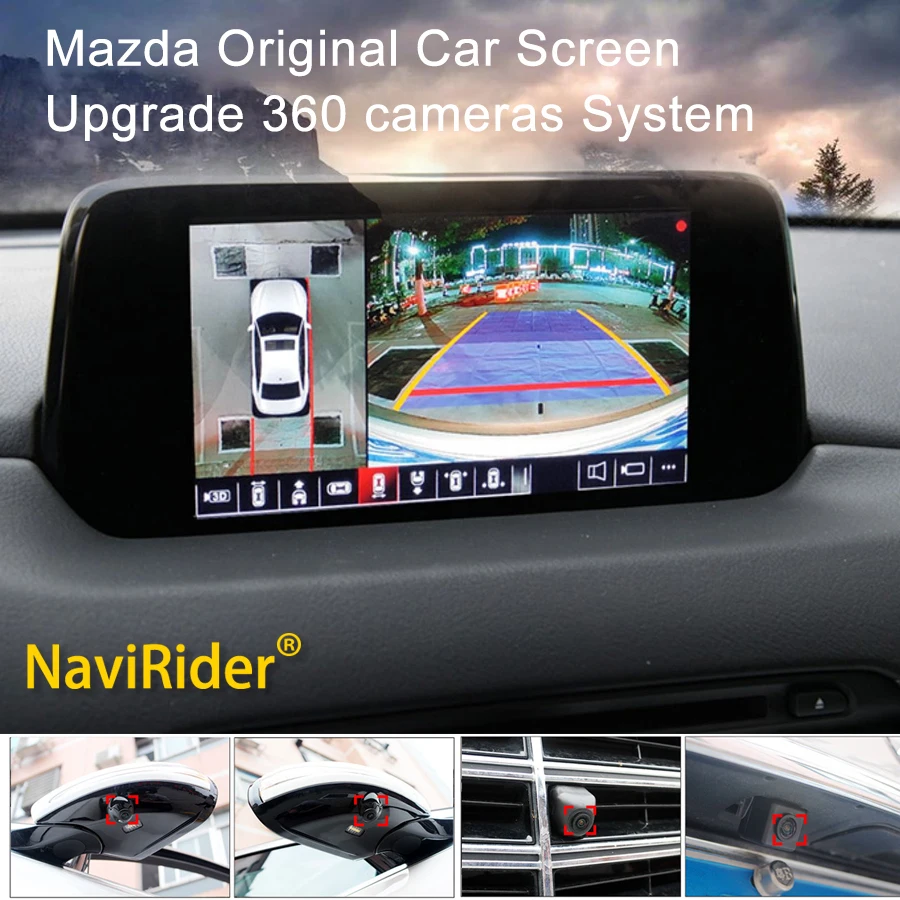 Touchscreen 360 ° Surround View Auto kamera für Mazda CX5 CX3 CX7 CX4 CX9 RX7 RX8 Atenza Alexa 6D Kameras für Auto Android-Bildschirm Image